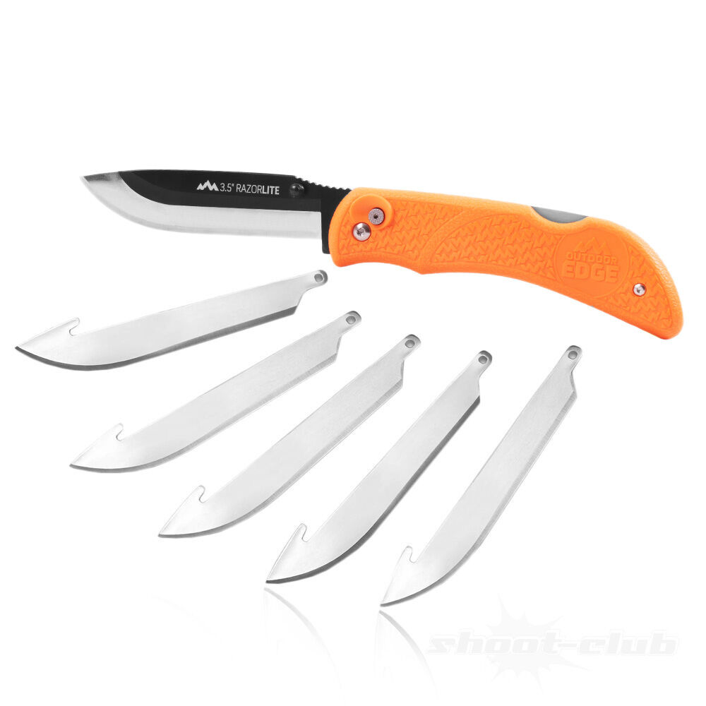 Outdoor Edge 3,5 Razor Lite Einhandmesser Orange 5 Wechselklingen