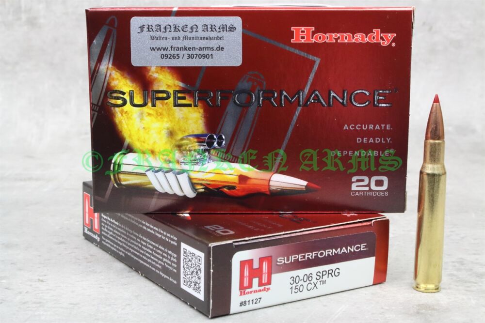 Hornady Superformance CX .30-06 Spr. 150gr. 9,7g 20 Stück Staffelpreise